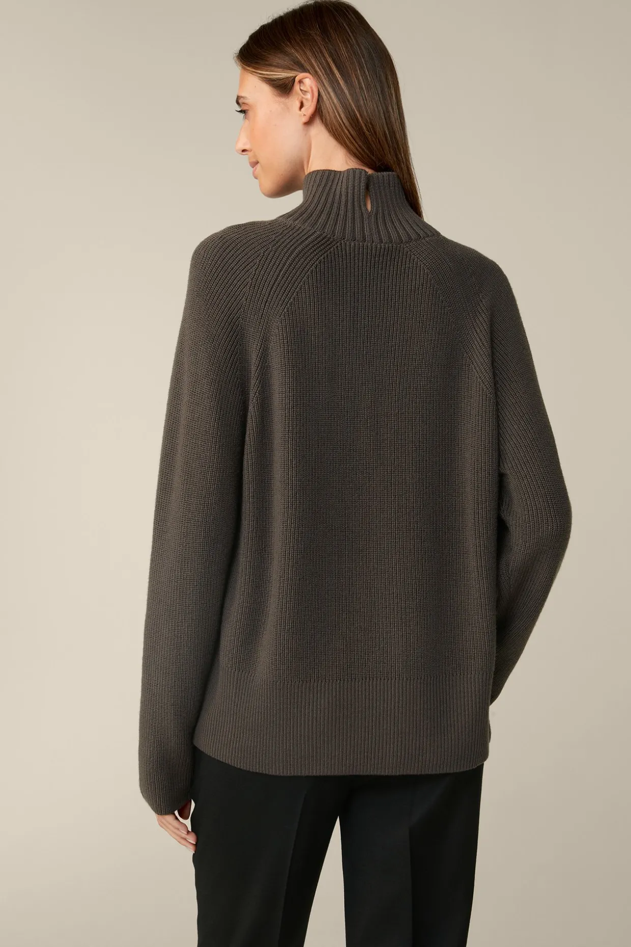 Merino-Strick-Rollkragen-Pullover In