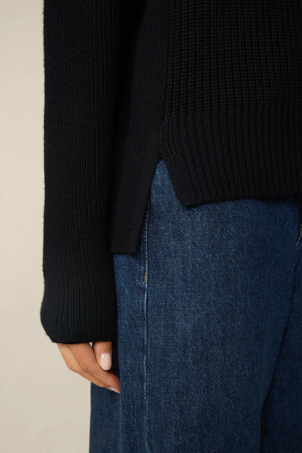 Merino-Strick-Rollkragen-Pullover In