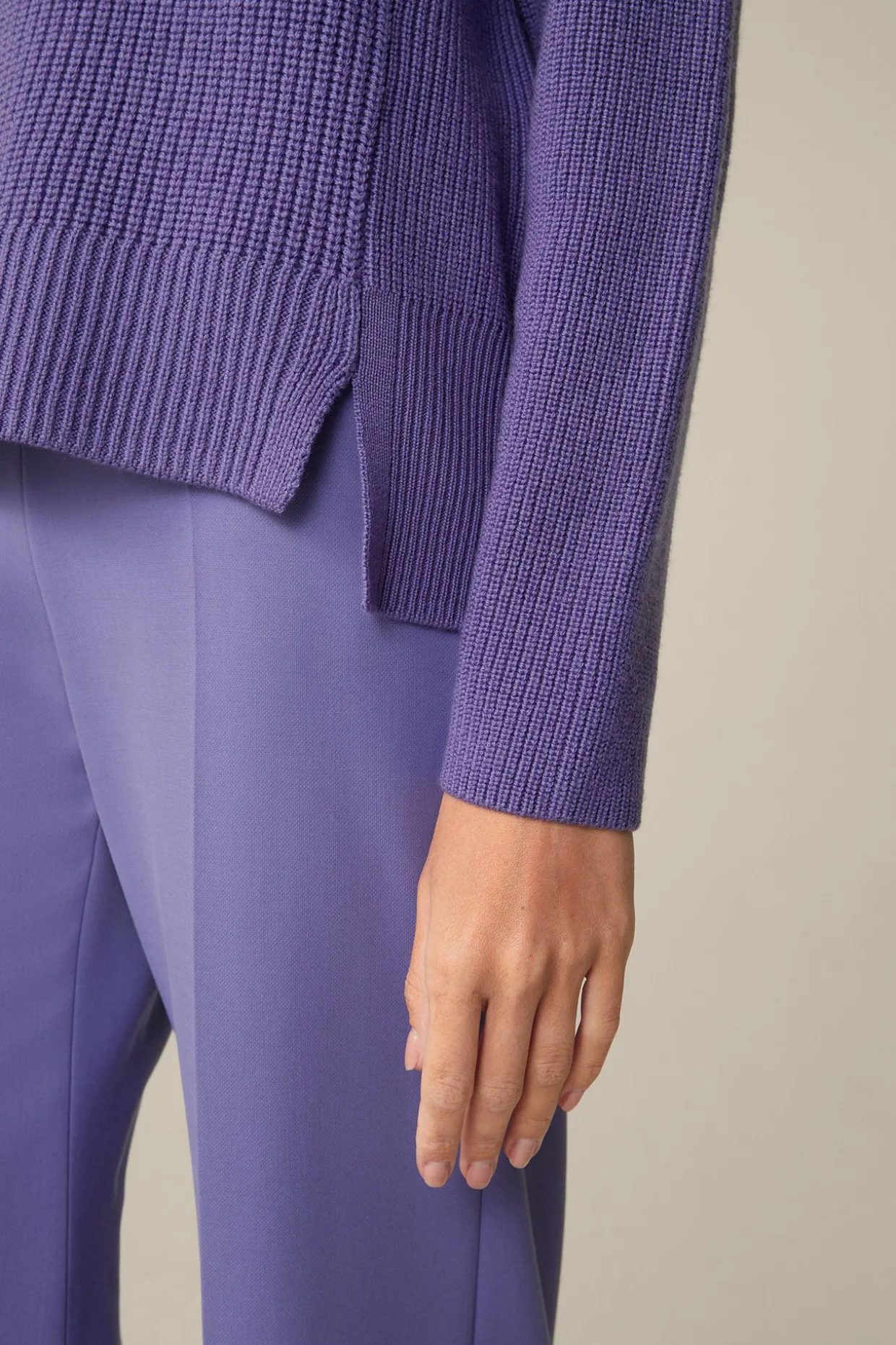 Merino-Strick-Rollkragen-Pullover In