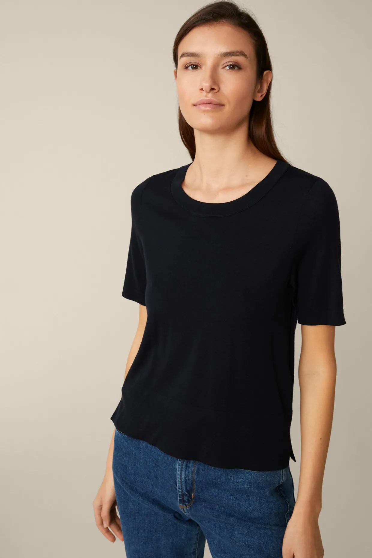 Merino-Strick-Shirt In