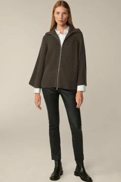 Merino-Strick-Zip-Cardigan In