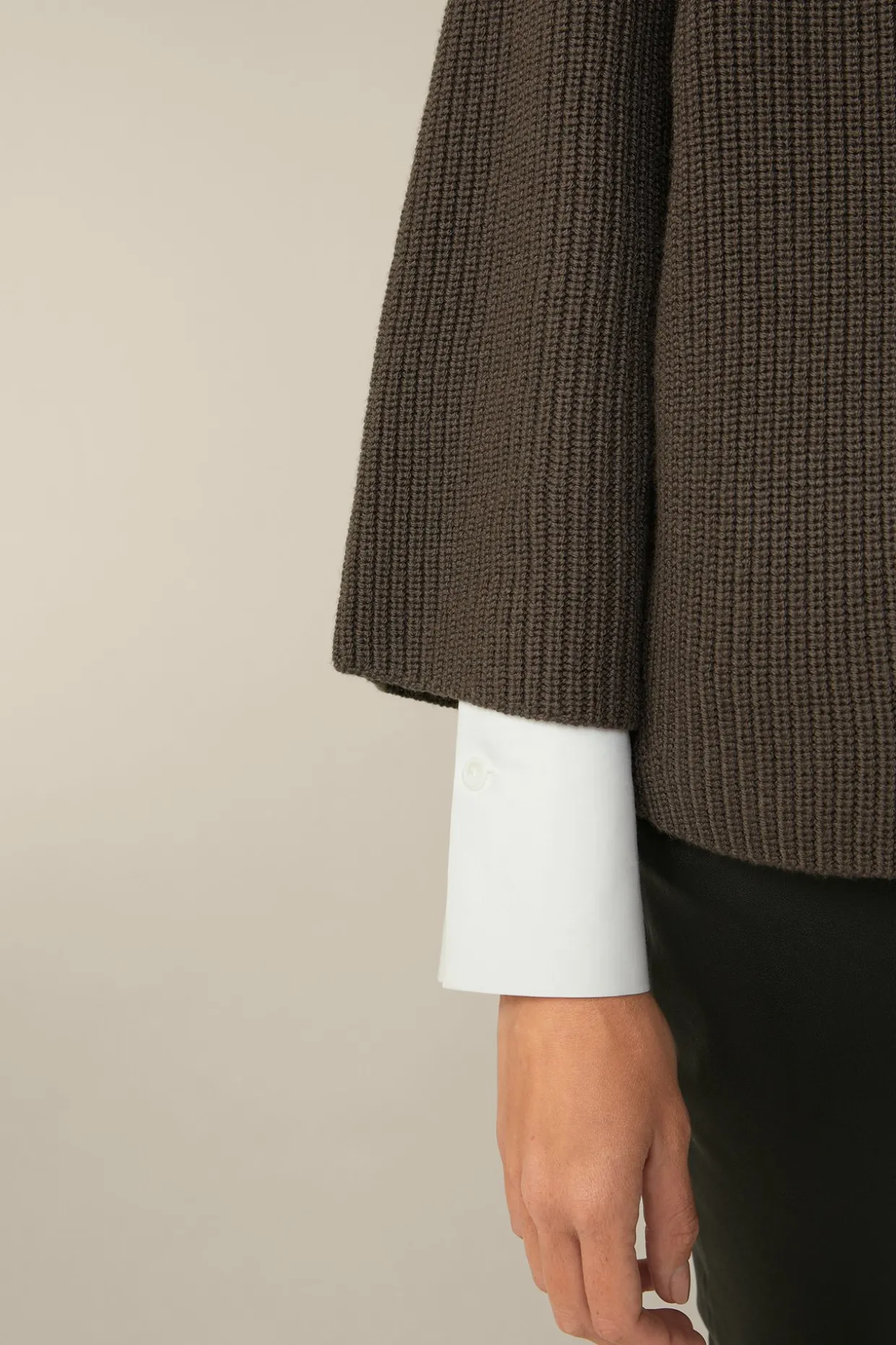 Merino-Strick-Zip-Cardigan In