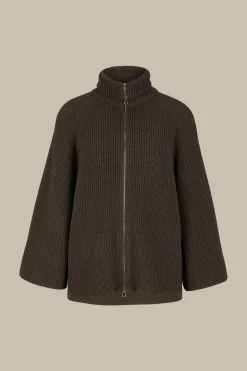 Merino-Strick-Zip-Cardigan In