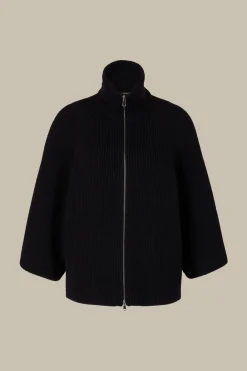 Merino-Strick-Zip-Cardigan In