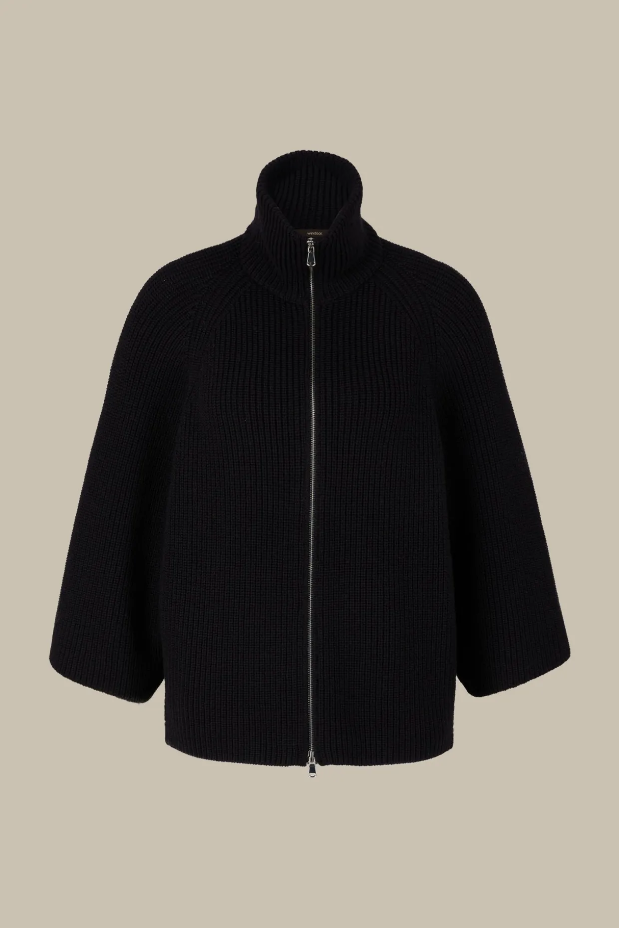 Merino-Strick-Zip-Cardigan In