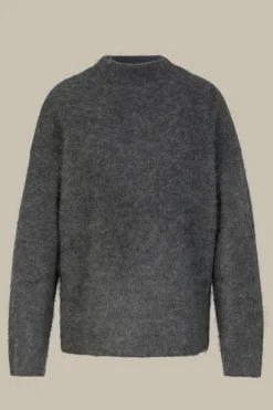 Mohair-Wollmix-Stehkragen-Pullover In
