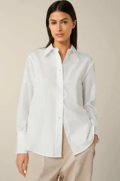 Popeline-Baumwoll-Hemd-Bluse In