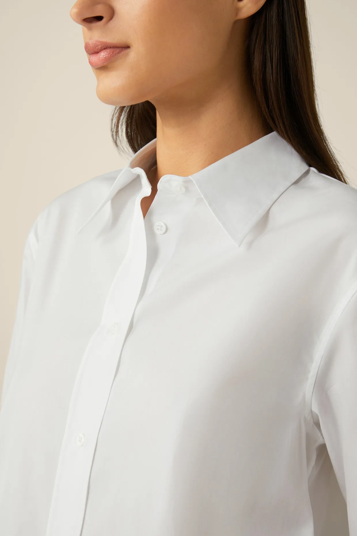 Popeline-Baumwoll-Hemd-Bluse In