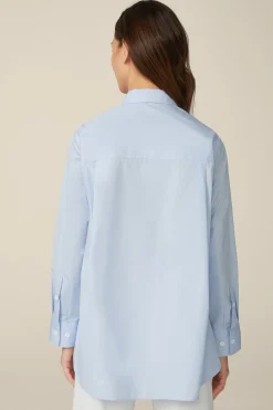 Popeline-Baumwoll-Hemdbluse In