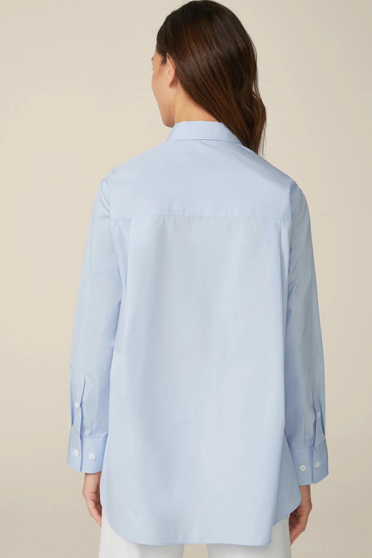 Popeline-Baumwoll-Hemdbluse In