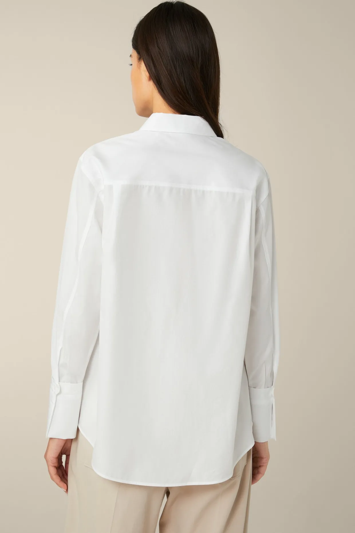Popeline-Baumwoll-Hemd-Bluse In
