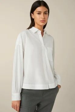 Popeline-Baumwoll-Oversize-Hemd-Bluse In