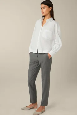Popeline-Baumwoll-Oversize-Hemd-Bluse In
