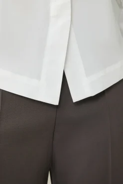 Popeline-Baumwollstretch-Hemdbluse In