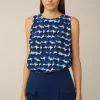 Print-Blusen-Top Mit Seide In