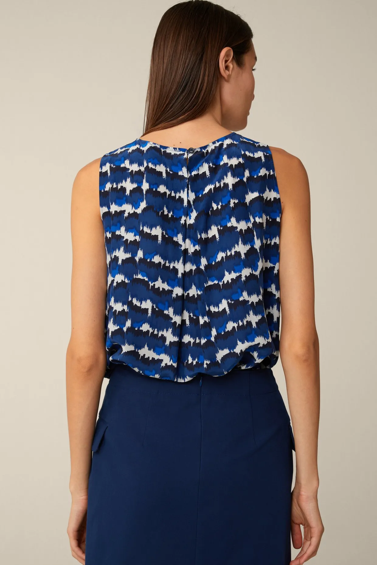 Print-Blusen-Top Mit Seide In