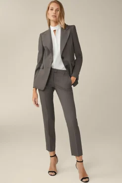 Schurwoll-Anzug-Hose In Taupe