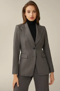 Schurwoll-Blazer In Taupe