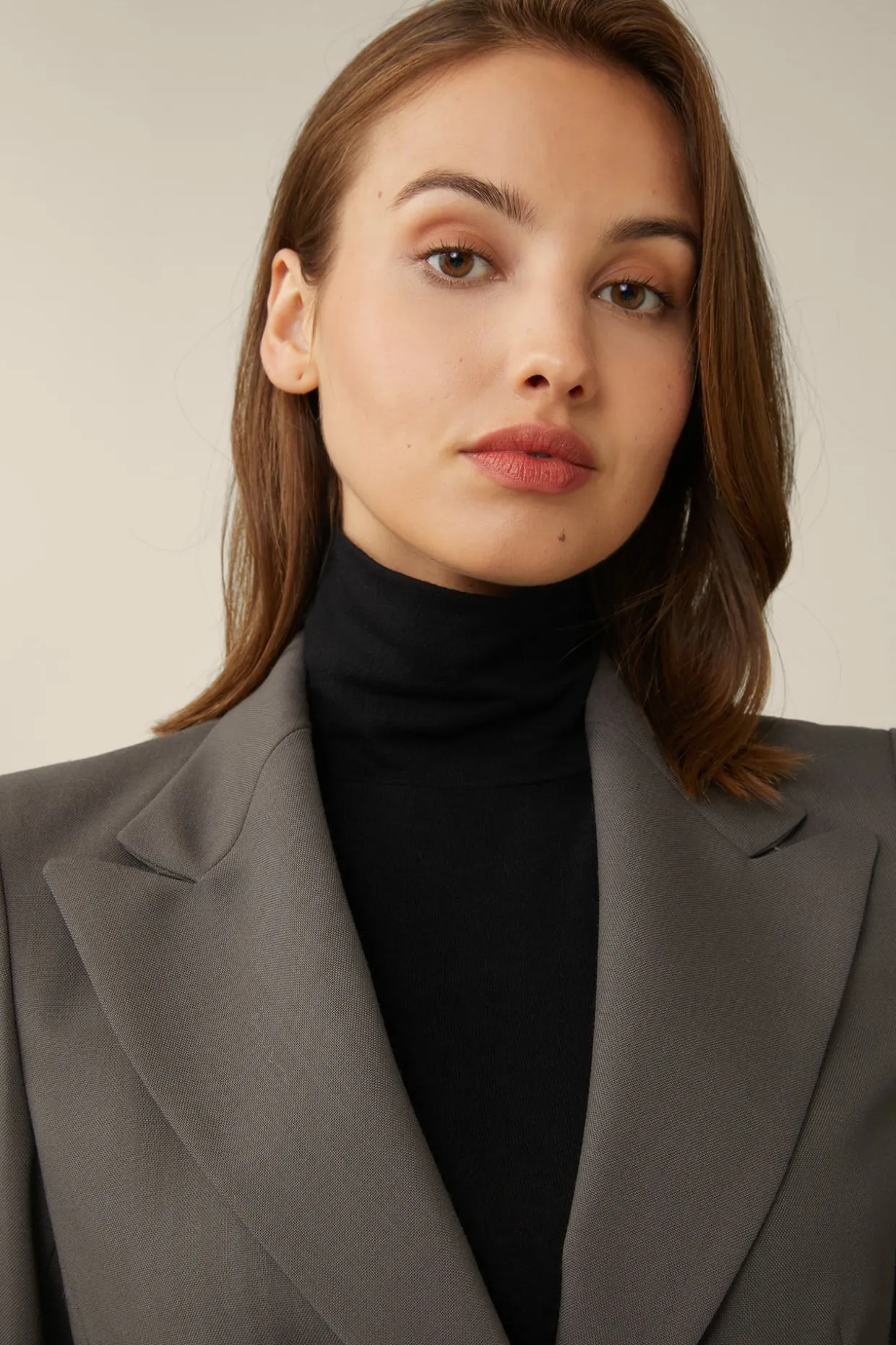 Schurwoll-Blazer In Taupe