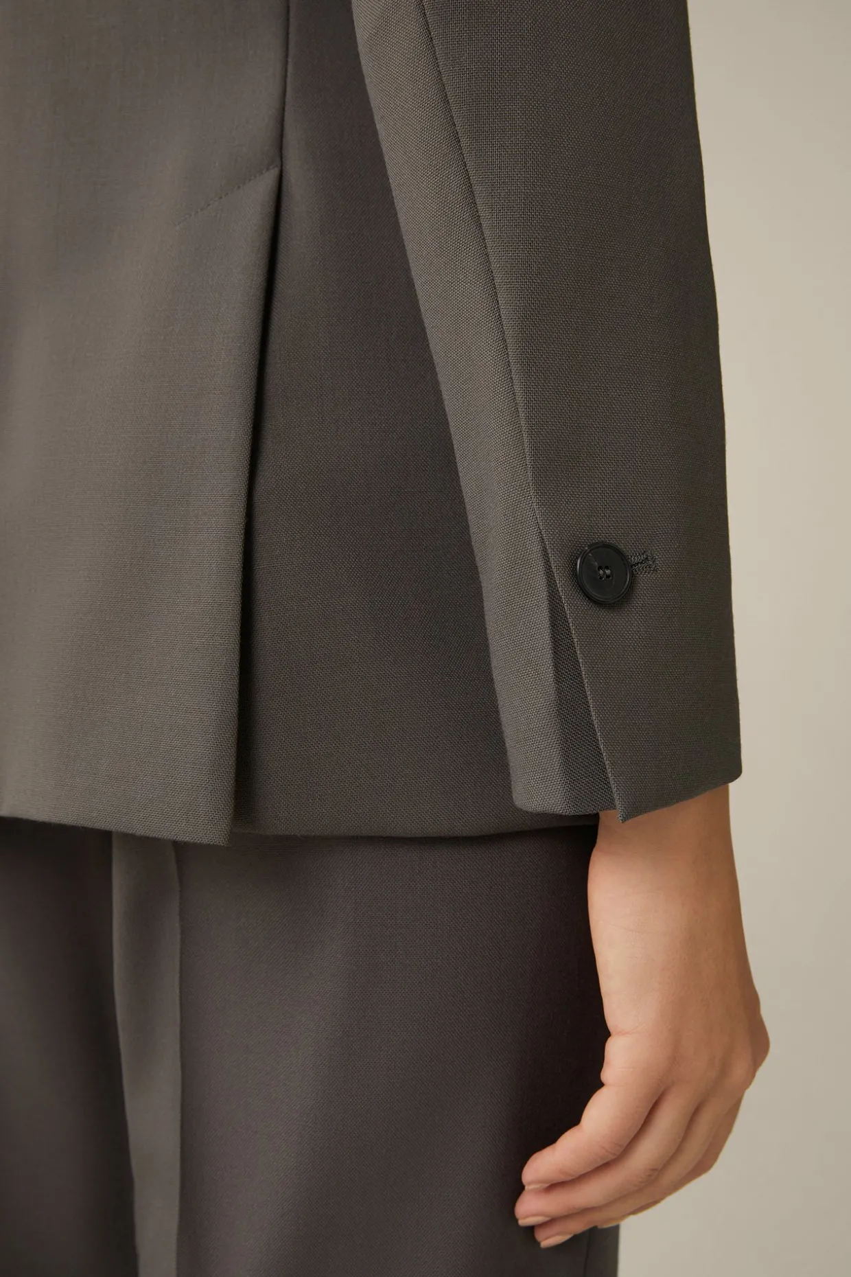 Schurwoll-Blazer In Taupe