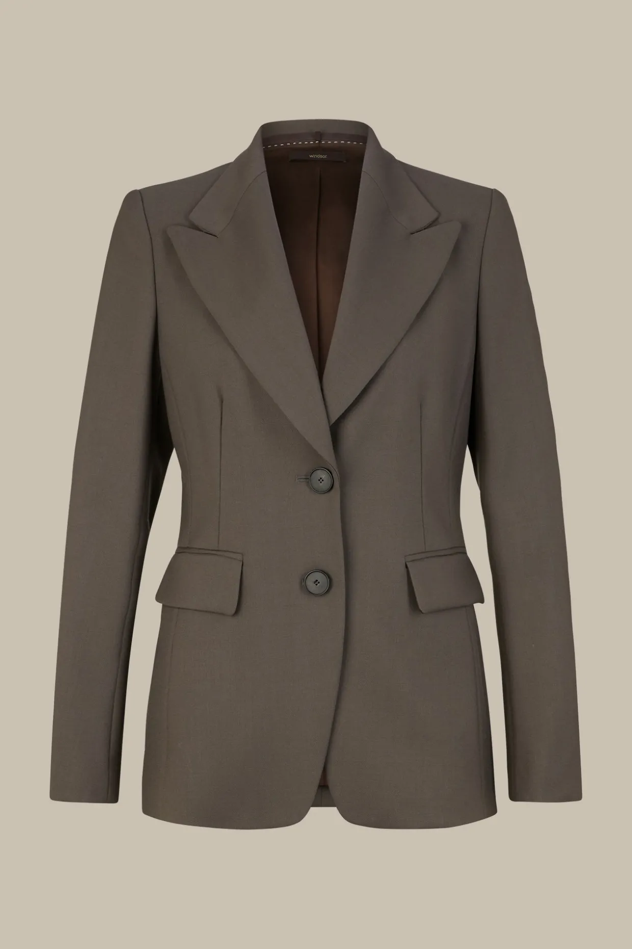 Schurwoll-Blazer In Taupe