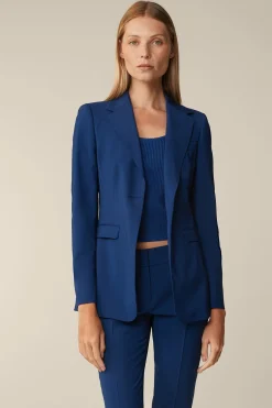 Schurwoll-Blazer Mit Pagodenschulter In