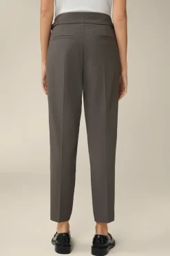 Schurwoll-Bundfalten-Hose In Taupe