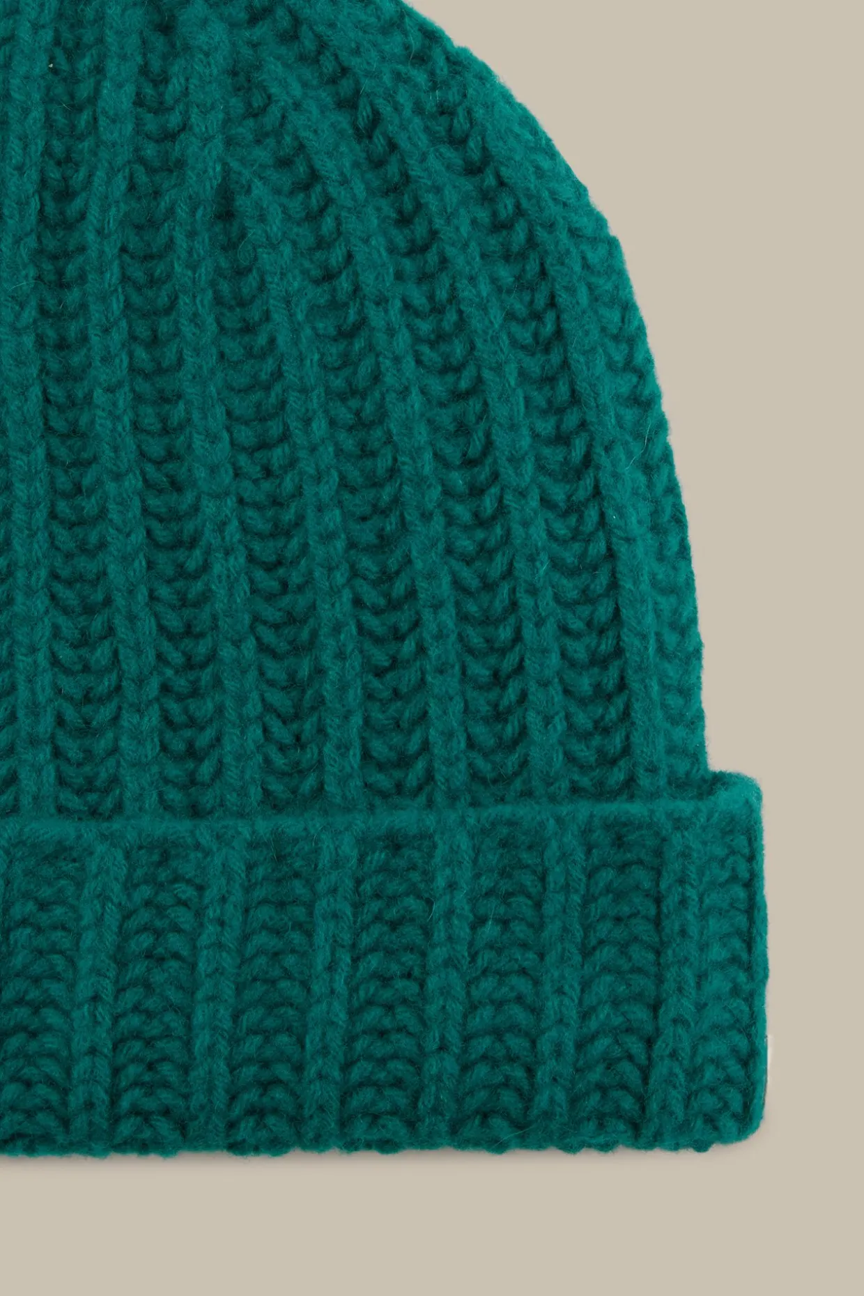 Schurwoll-Cashmere Mutze In Smaragd