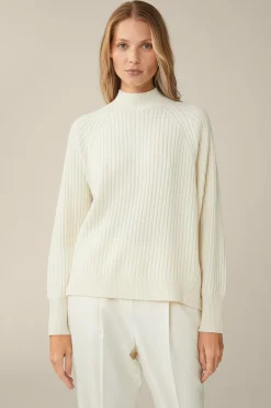 Schurwoll-Cashmeremix-Ripp-Strick-Pullover In