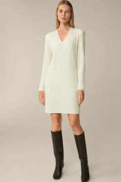 Schurwoll-Cashmeremix-Ripp-Strick-Kleid In