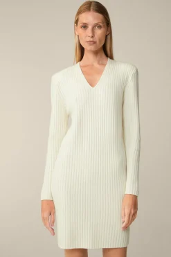 Schurwoll-Cashmeremix-Ripp-Strick-Kleid In