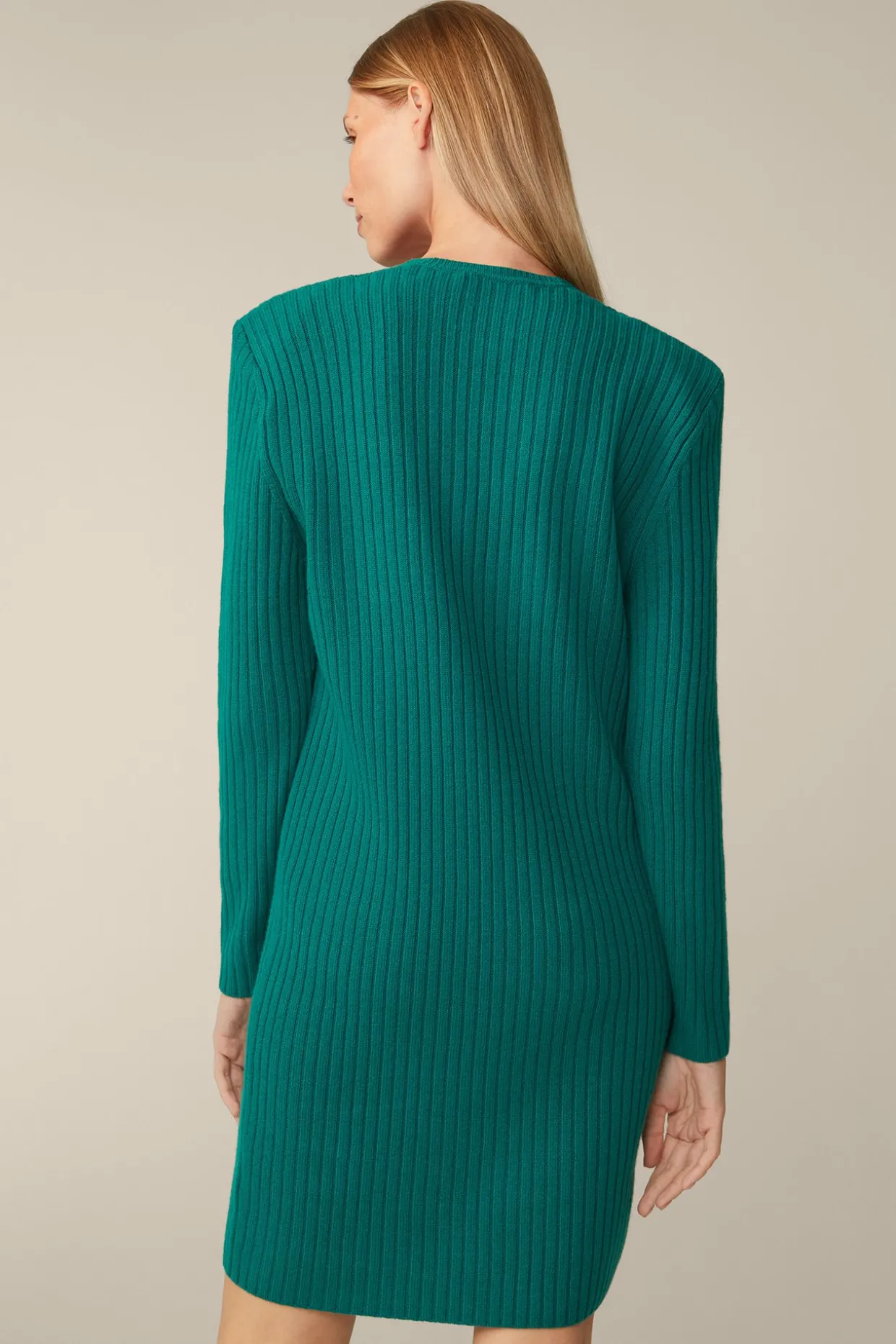 Schurwoll-Cashmeremix-Ripp-Strick-Kleid In