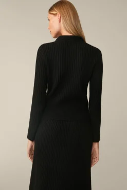 Schurwoll-Cashmeremix-Ripp-Strick-Pullover In
