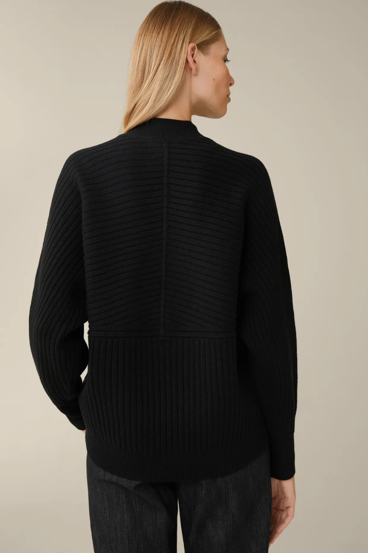 Schurwoll-Cashmeremix-Ripp-Strick-Pullover In