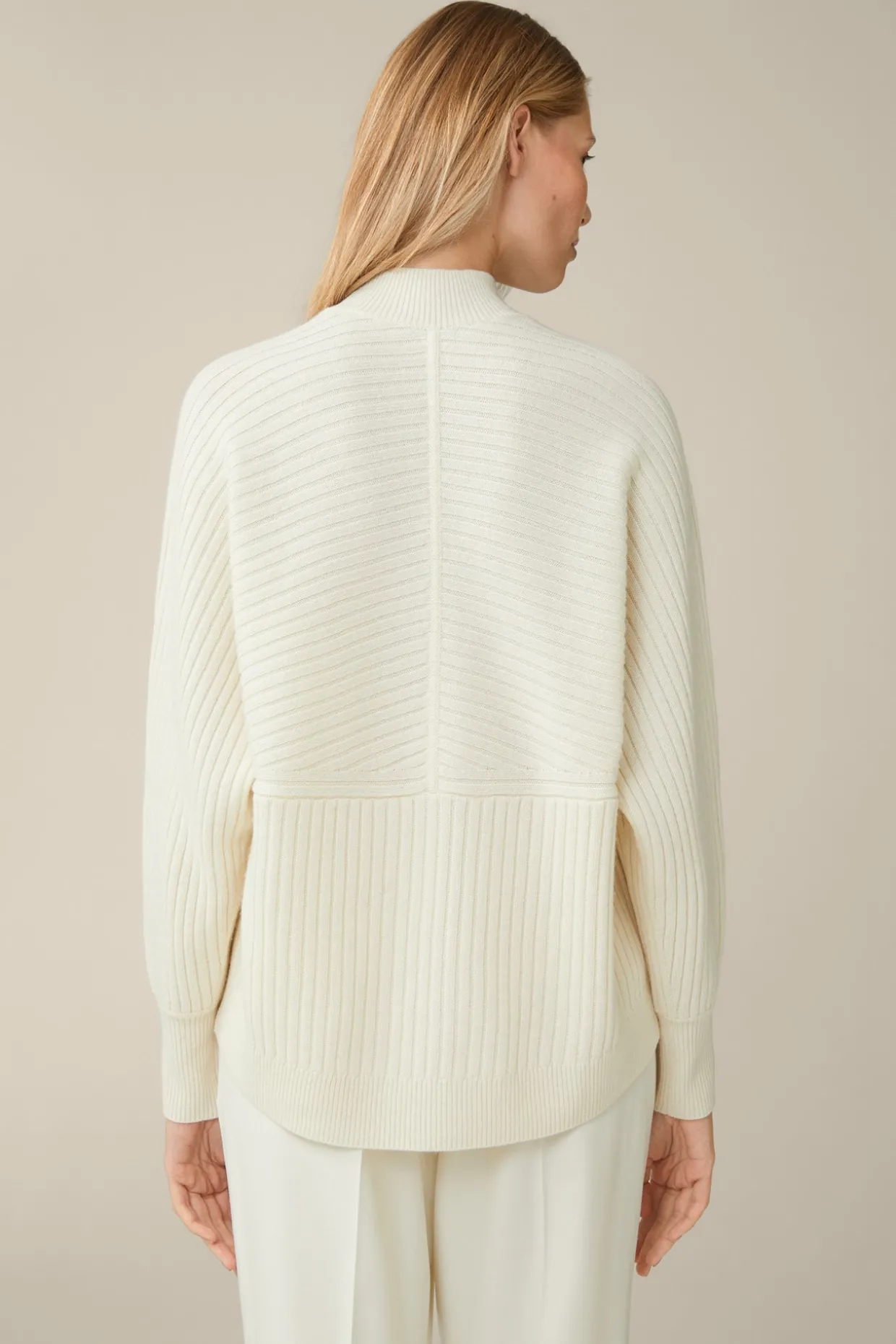 Schurwoll-Cashmeremix-Ripp-Strick-Pullover In