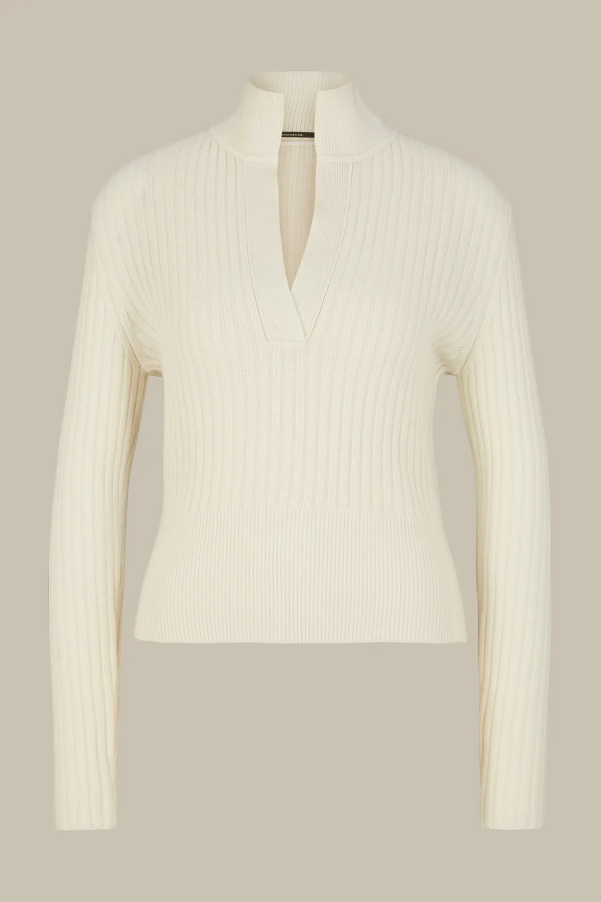 Schurwoll-Cashmeremix-Ripp-Strick-Pullover In