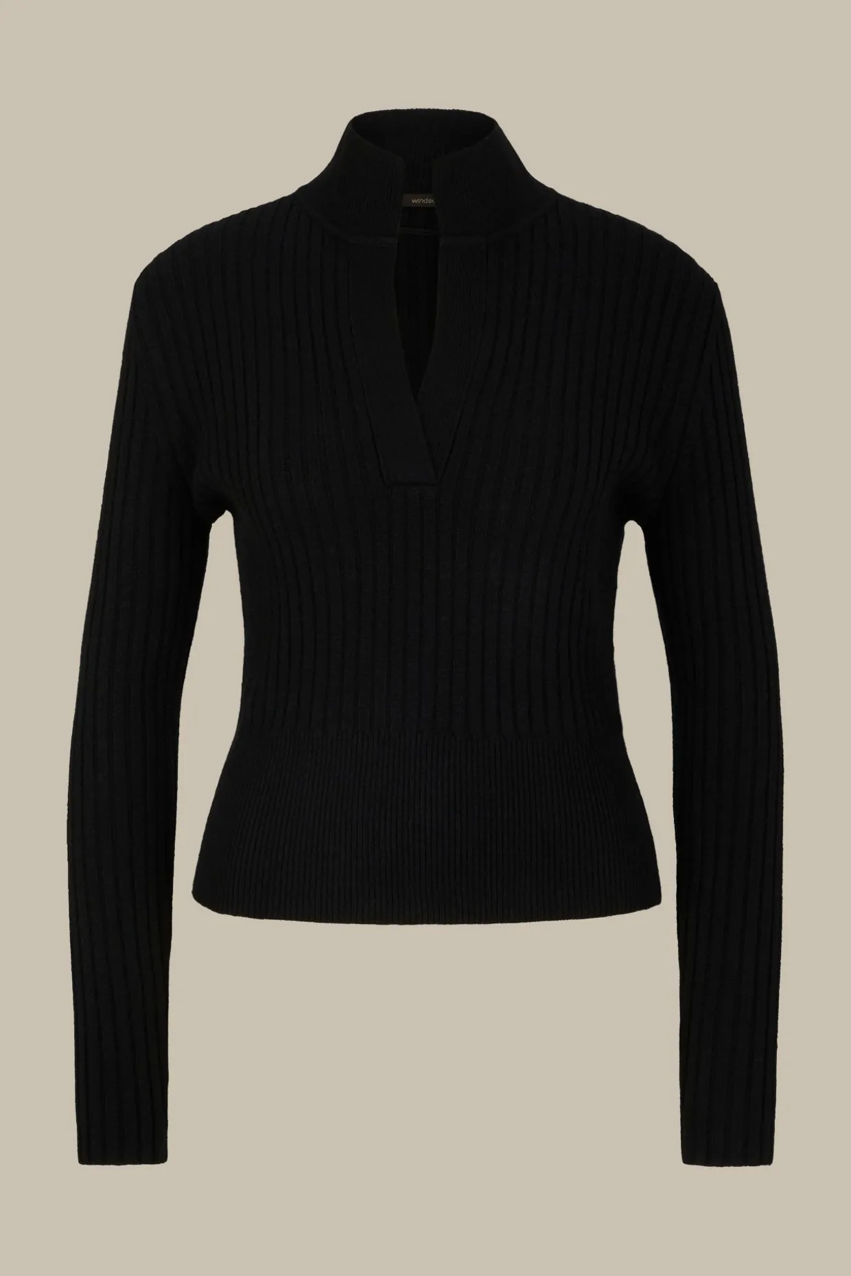 Schurwoll-Cashmeremix-Ripp-Strick-Pullover In