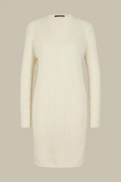 Schurwoll-Cashmeremix-Ripp-Strick-Kleid In