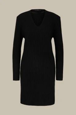 Schurwoll-Cashmeremix-Ripp-Strick-Kleid In