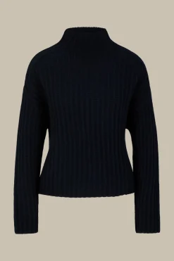 Schurwoll-Cashmeremix-Stehkragen-Pullover In