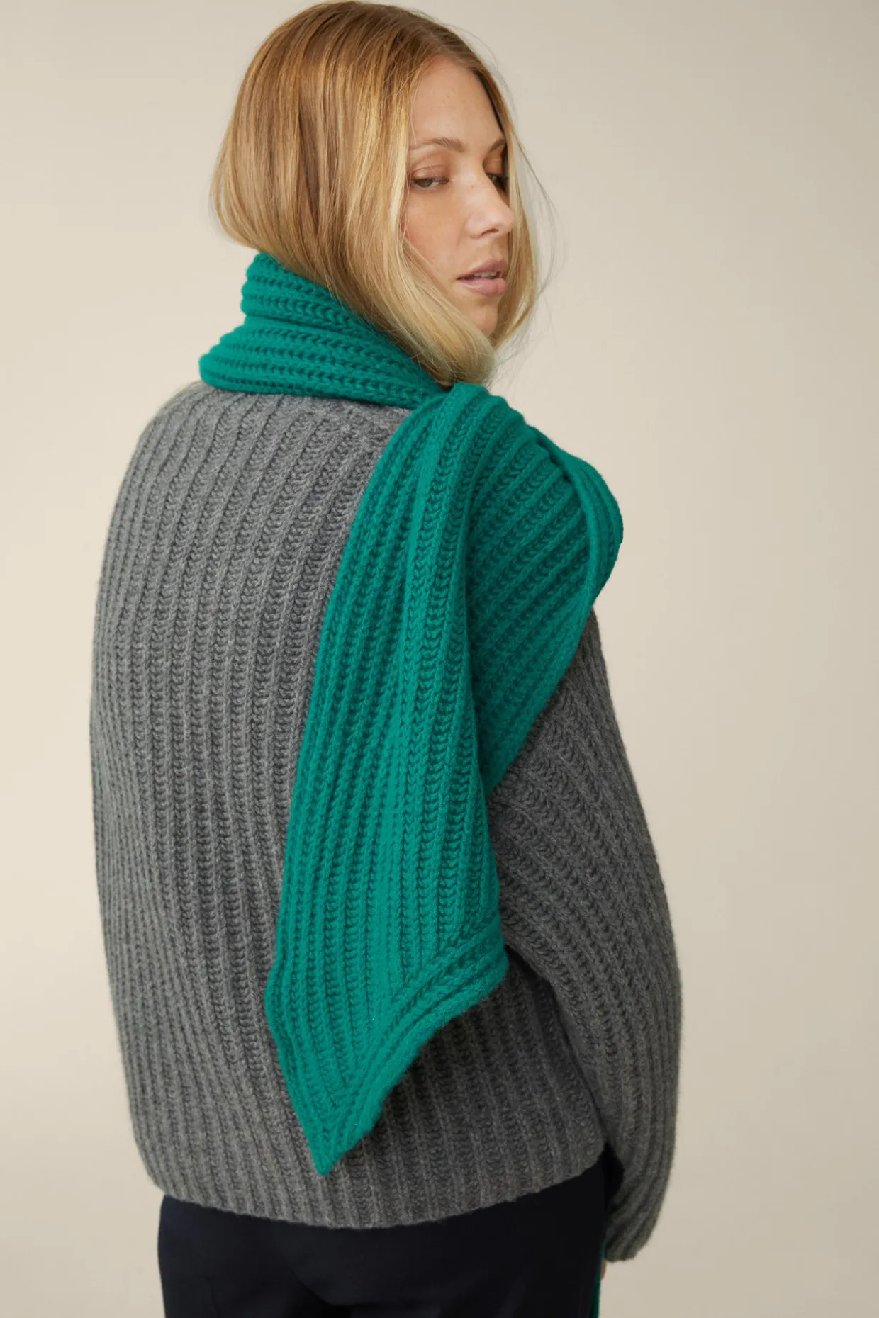 Schurwoll-Cashmere-Schal In Smaragd