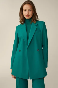 Schurwoll-Doppelreiher-Blazer In