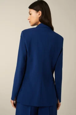 Schurwoll-Doppelreiher-Blazer In