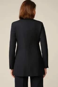 Schurwoll-Doppelreiher-Blazer In