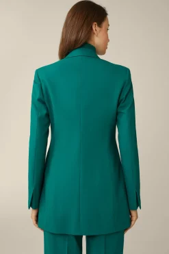 Schurwoll-Doppelreiher-Blazer In