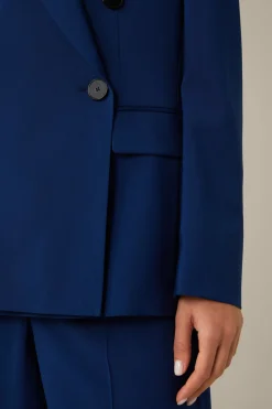 Schurwoll-Doppelreiher-Blazer In
