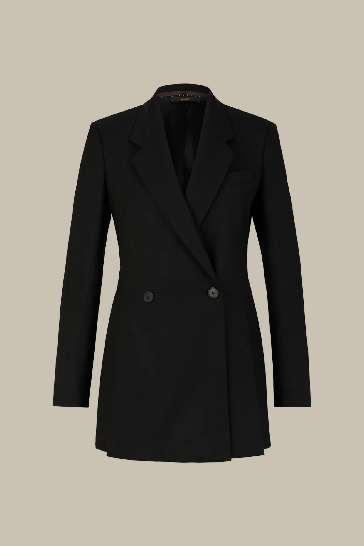 Schurwoll-Doppelreiher-Blazer In