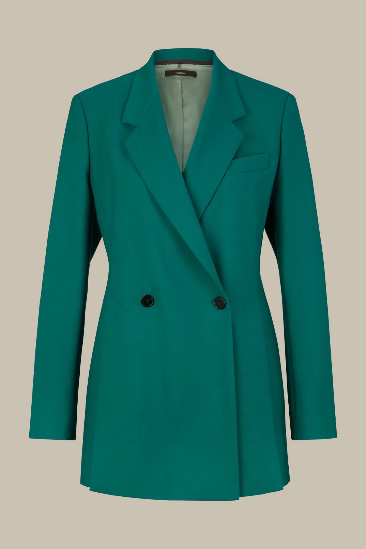 Schurwoll-Doppelreiher-Blazer In