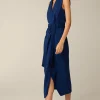 Schurwoll-Etui-Kleid In Midi-Lange In