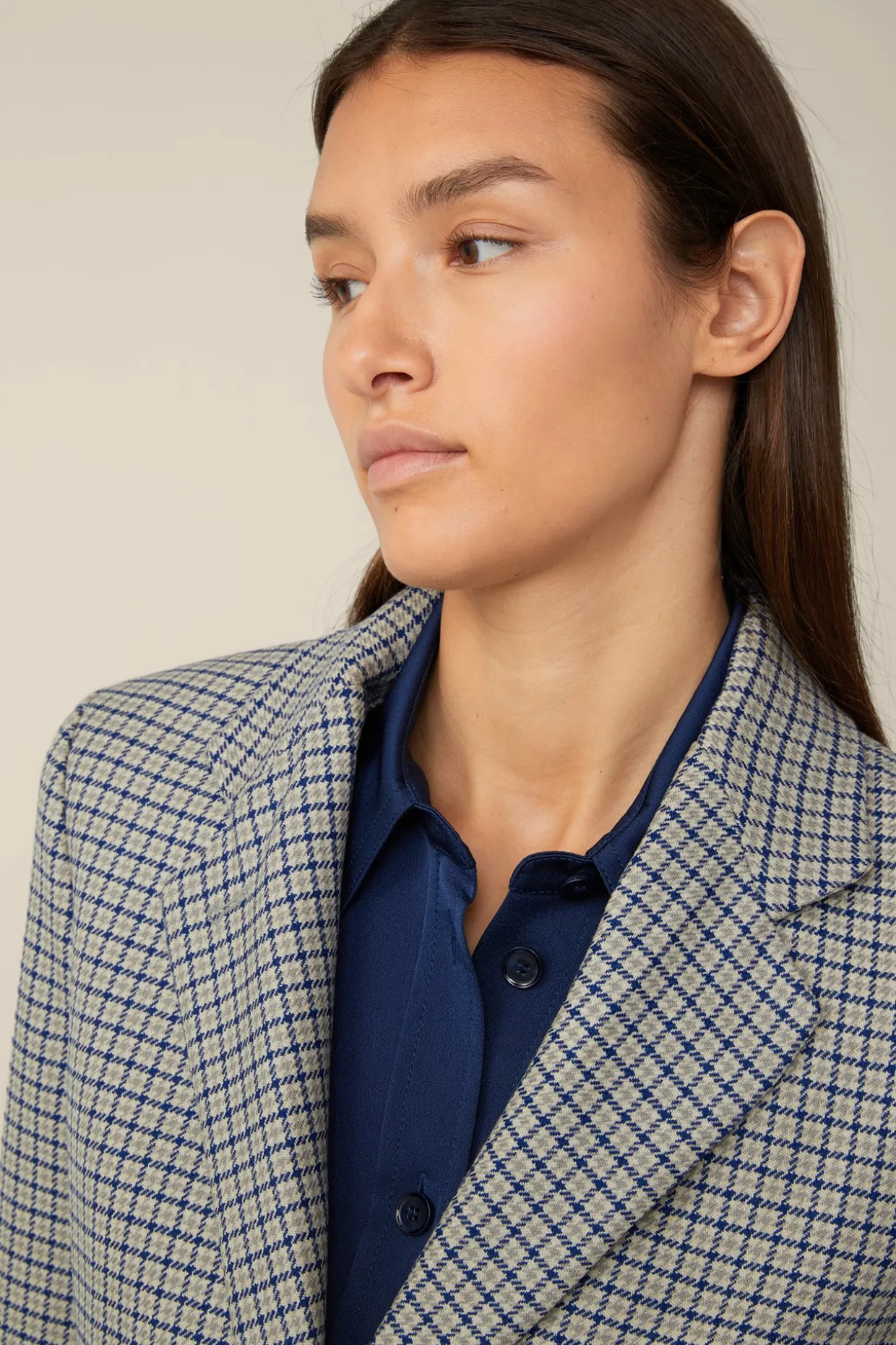 Schurwoll-Long-Blazer Mit Gürtel In